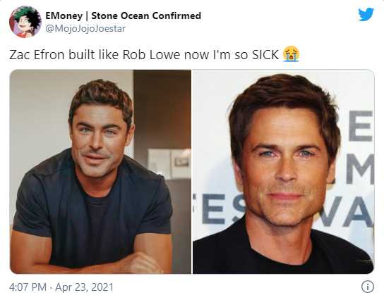 zac efron rob lowe tweet