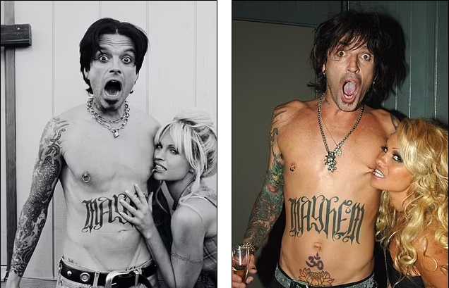 Sebastian y Lily como Pam y Tommy - Tommy Lee y Pamela Anderson