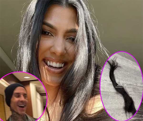 Travis Barker le cortó el cabello a Kourtney Kardashian