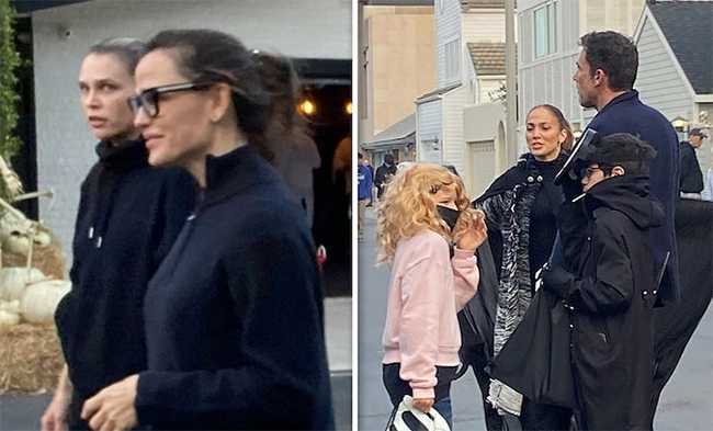 Ben y JLo fueron a pedir dulces con sus hijos y Jen Garner