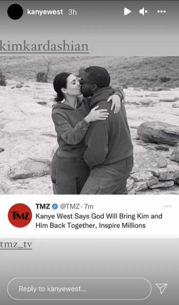 Kanye publica foto besándose con Kim 