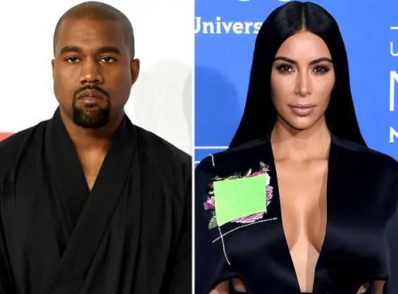 kanye publica foto besando a kim