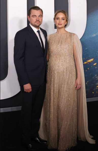 Jennifer Lawrence y Leonardo DiCaprio en la premier de Don't Look Up, New York