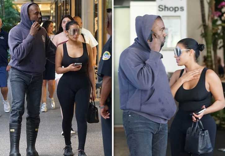 Kanye West de shopping con la copia de Kim