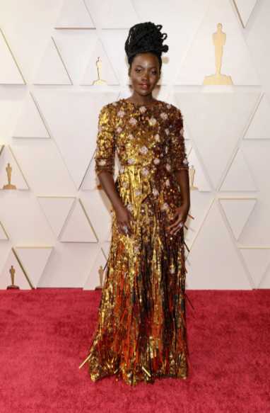 lupita nyongo red carpet oscars