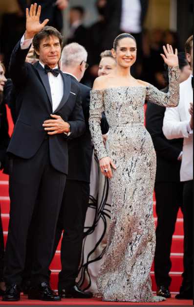 Tom Cruise con Jennifer Connelly en el screening de Top Gun Maverick en Cannes