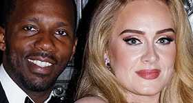 Adele y su novio Rich Paul en una boda