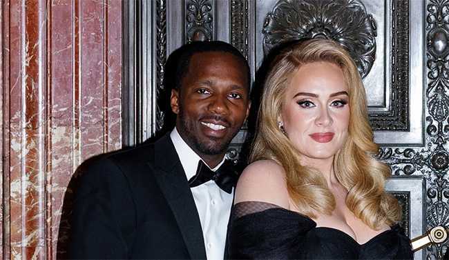Adele y su novio Rich Paul en una boda