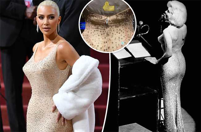 Kim Kardashian dañó el vestido de Marilyn Monroe!!
