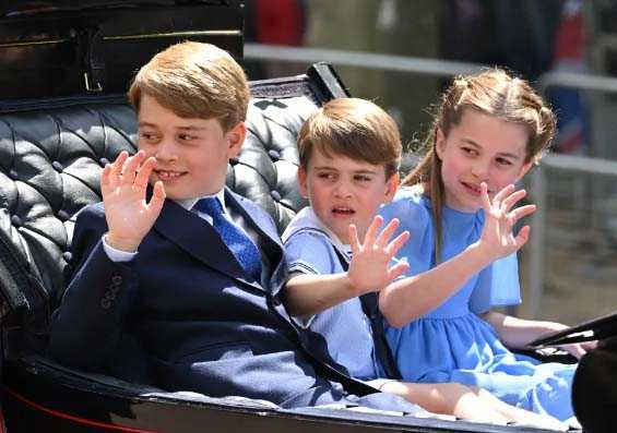 prince george prince louis princess charlotte trooping the colour