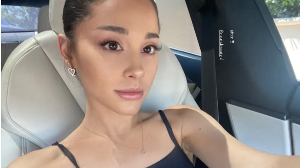 Ariana Grande después del maquillaje