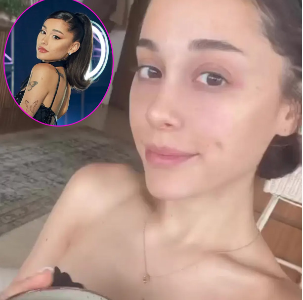 Ariana Grande muestra un antes y después del maquillaje