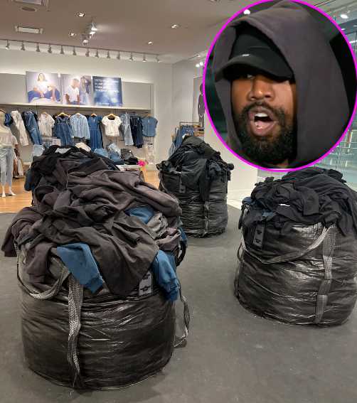 Kanye West vende su ropa en bolsas de basura