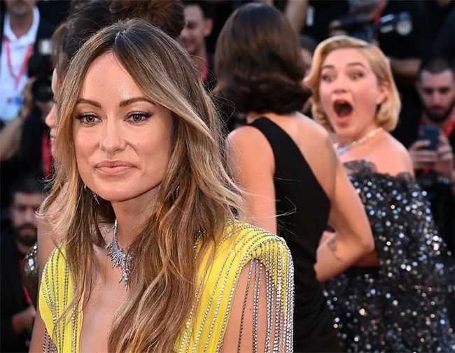 olivia wilde red carpet florence pugh