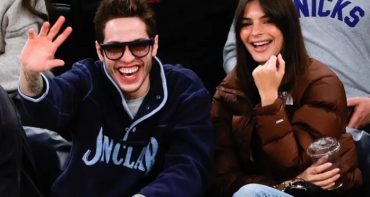 Pete Davidson y Emily Ratajkowski en el juego de los Knicks