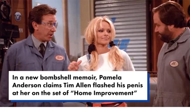 pamela anderson afirma que.tim allen le mostro su pipi en mejorando la casa