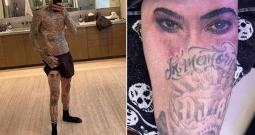 Travis Barker se tatuó los ojos torcidos de Kourtney