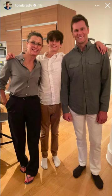 Bridget Moynahan, su hijo Jack y Tom Brady