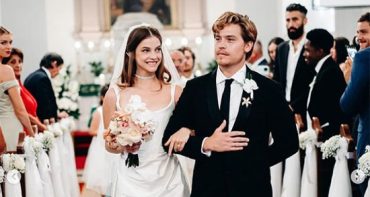 Detalles de los vestidos de Barbara Palvin en su boda con Dylan Sprouse