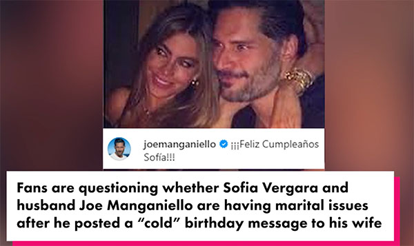 Sofia Vergara y Joe Manganiello tienen problemas matrimoniales??