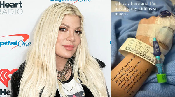 Tori Spelling revela que lleva días hospitalizada