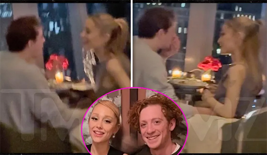 Ariana Grande y su novio Ethan Slater en una cena romántica