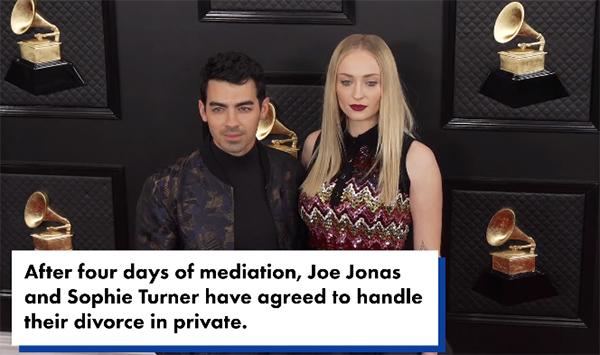 Joe Jonas y Sophie Turner acordaron resolver su divorcio en privado