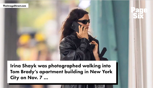 Irina Shayk queria que la vieran entrando al apto de Tom Brady