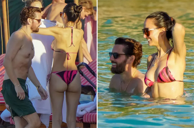 Scott Disick en la playa con su ex Chloe Bartoli