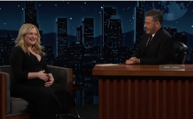 Elisabeth Moss confirma embarazo en Jimmy Kimmel