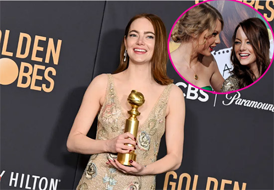 Emma Stone se arrepiente de broma a Taylor Swift en los Golden Globes