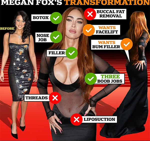 megan fox cirugias plasticas