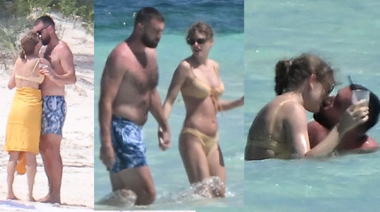 Taylor Swift y Travis Kelce románticos en las Bahamas