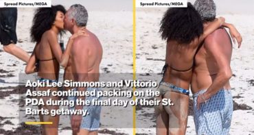 Aoki Lee Simmons de 21 besando a Vittorio Assaf de 65 en St Barts