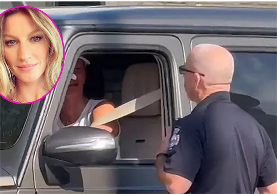 Gisele Bundchen rompe en llanto cuando la detiene un policía y la multa