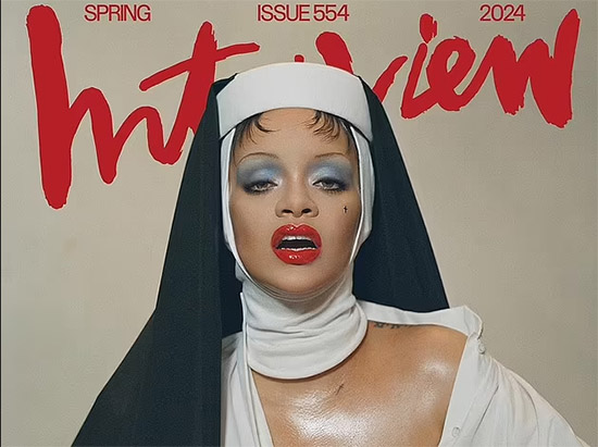 Rihanna criticada por vestirse como monja sexy para Interview