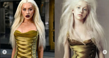Christina Aguilera luce el icónico vestido Versace como hace 20 años