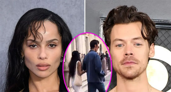 Zoe Kravitz y Harry Styles del brazo paseando por Roma