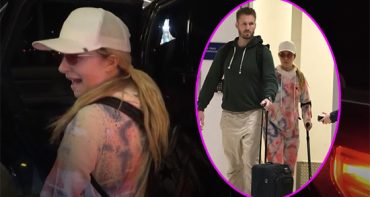 Hayden Panettiere con muletas y su ex Brian