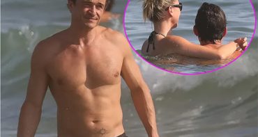 Orlando Bloom con su nueva novia en la playa