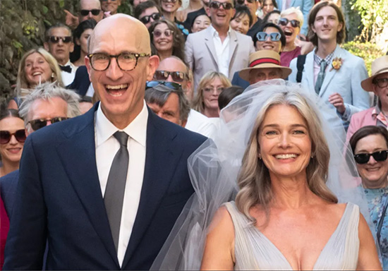 El vestido de novia de Paulina Porizkova en su boda en Italia